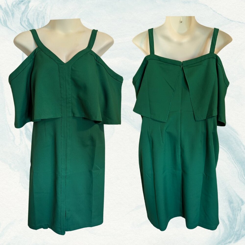 Eloquii Emerald Green Off-Shoulder Sheath Dress - 22
